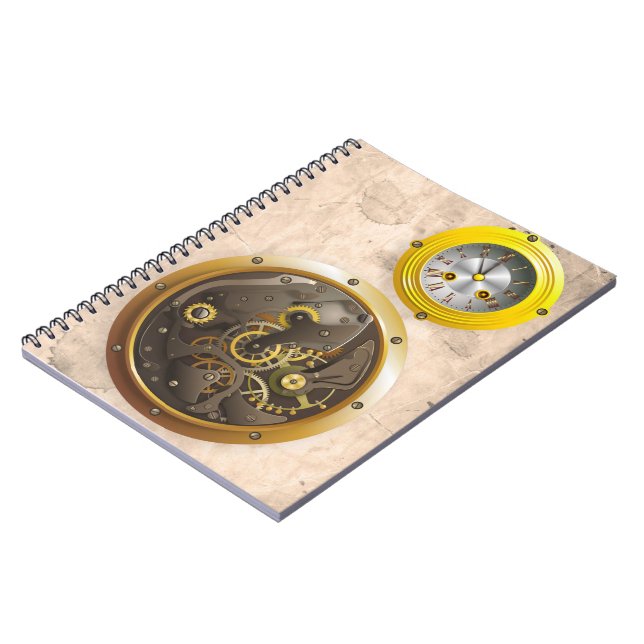 Steampunk klocka anteckningsbok med spiral (Vänstra Sidan)
