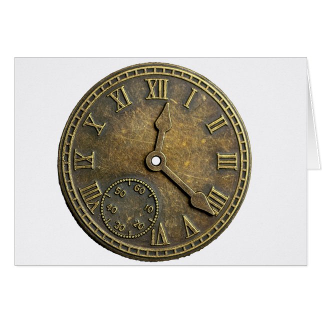 Steampunk klocka hälsningskort (Framsidan Horizontal)