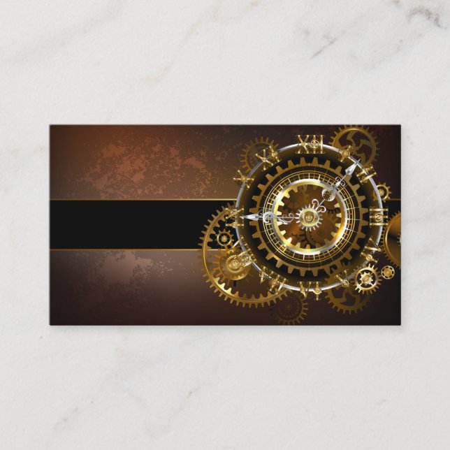 Steampunk klocka med antika växlar (Framsida)