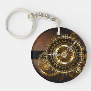 Steampunk klocka med antika växlar