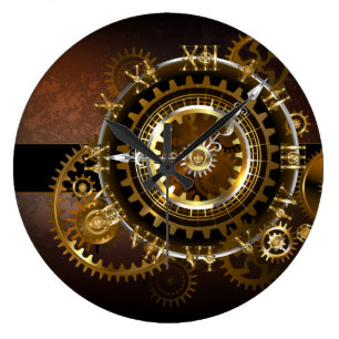 Steampunk klocka med antika växlar