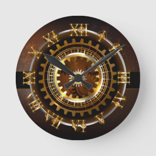 Steampunk klocka med antika växlar