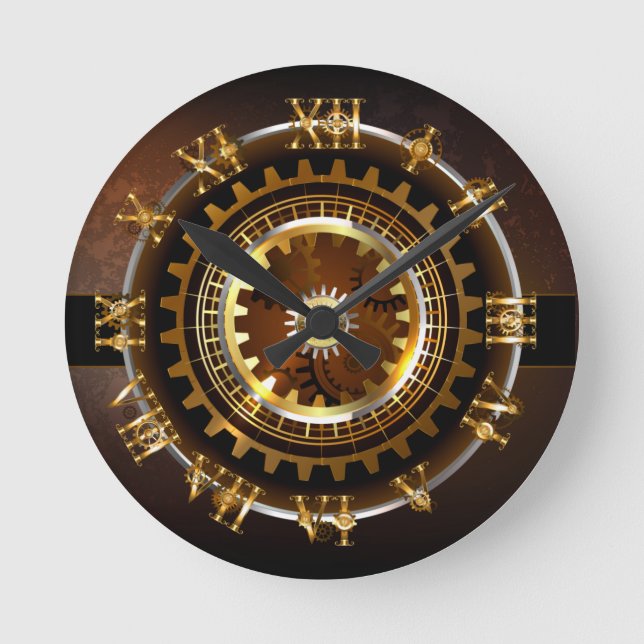 Steampunk klocka med antika växlar (Framsida)