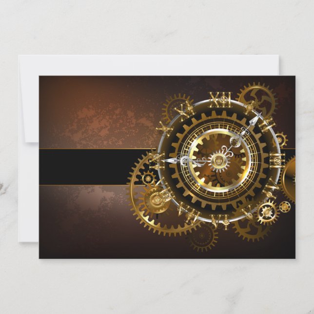 Steampunk klocka med antika växlar (Framsida)