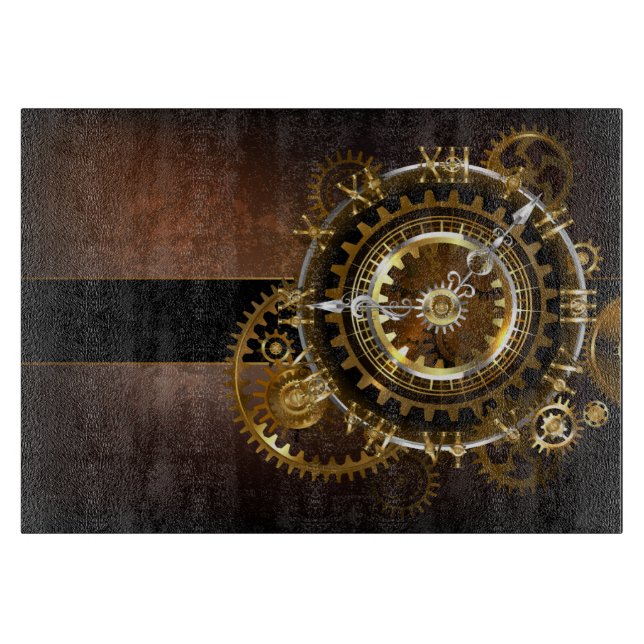 Steampunk klocka med antika växlar (Framsidan)