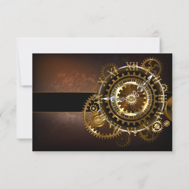Steampunk klocka med antika växlar anteckningskort (Framsida)