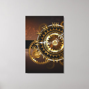 Steampunk klocka med antika växlar canvastryck