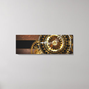 Steampunk klocka med antika växlar canvastryck