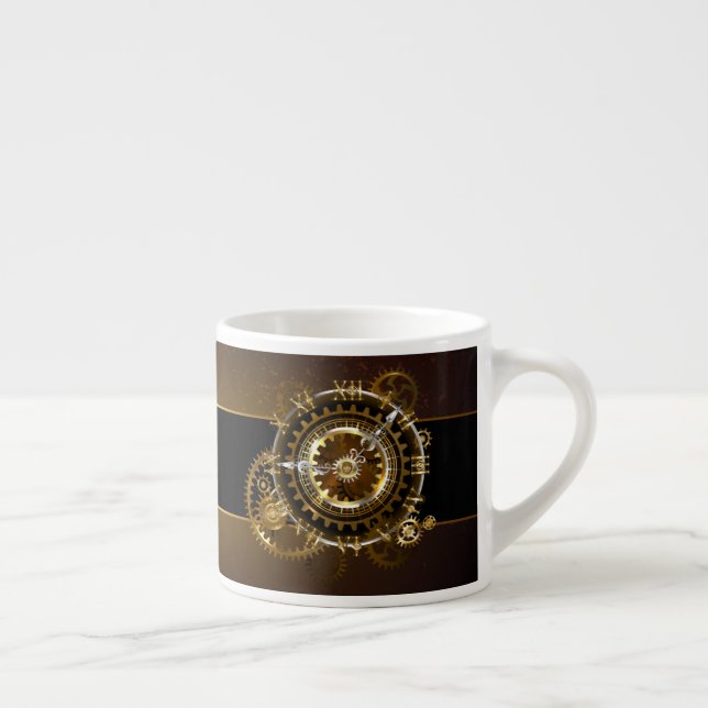 Steampunk klocka med antika växlar espressomugg (Höger)