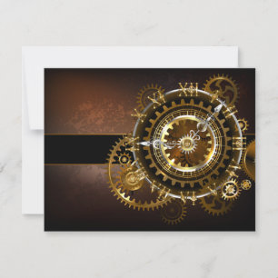Steampunk klocka med antika växlar inbjudningar