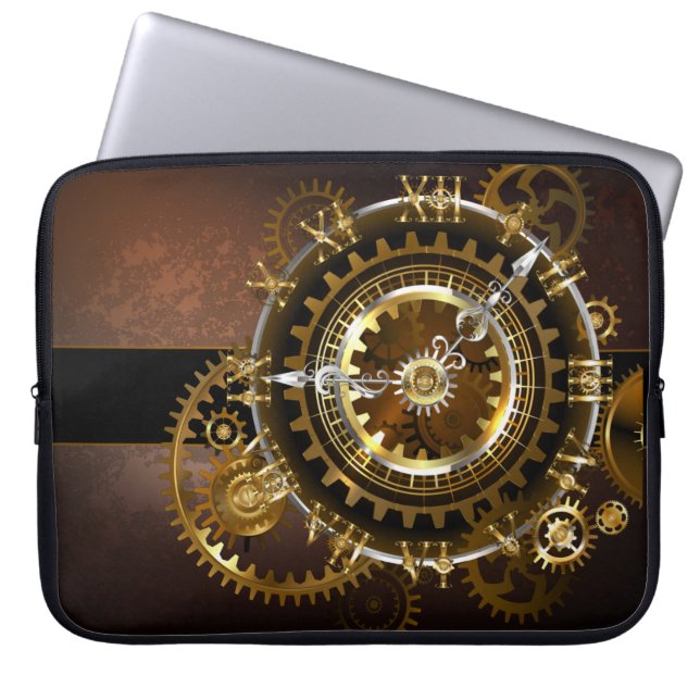 Steampunk klocka med antika växlar laptop fodral (Framsidan)