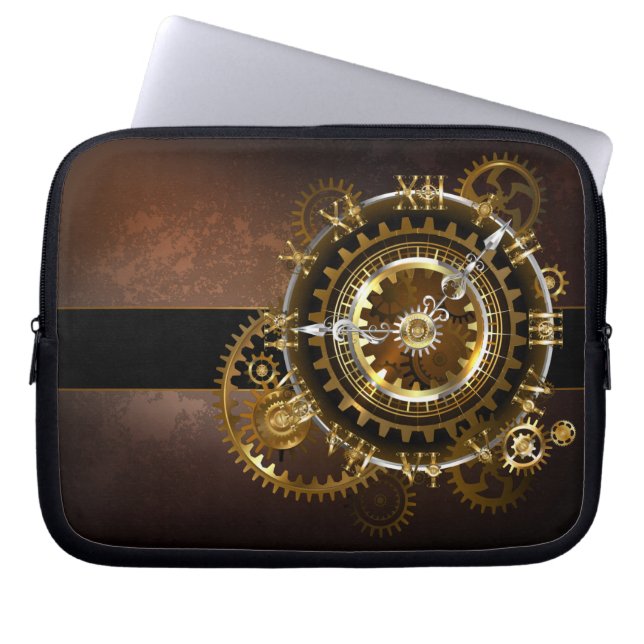 Steampunk klocka med antika växlar laptop fodral (Framsidan)