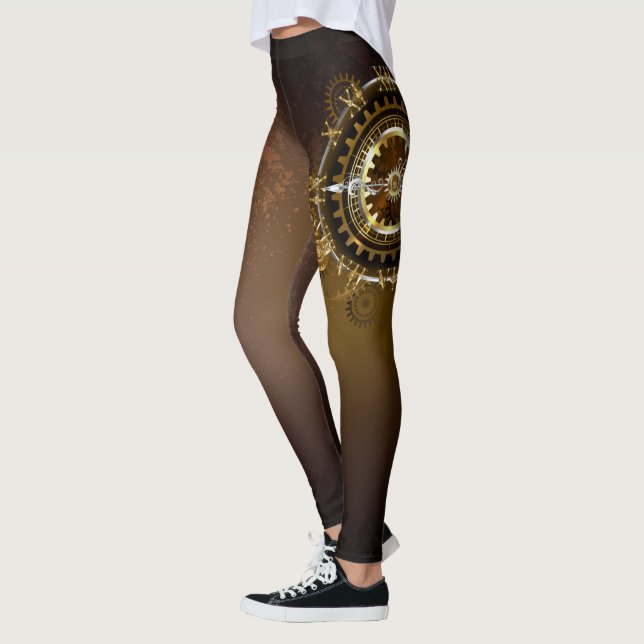 Steampunk klocka med antika växlar leggings (Vänster)