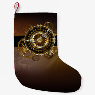 Steampunk klocka med antika växlar liten julstrumpa