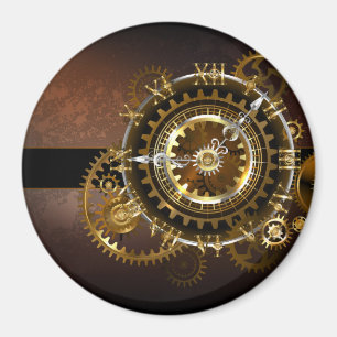 Steampunk klocka med antika växlar magnet