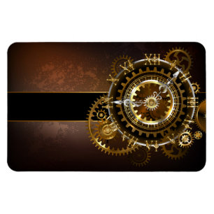 Steampunk klocka med antika växlar magnet