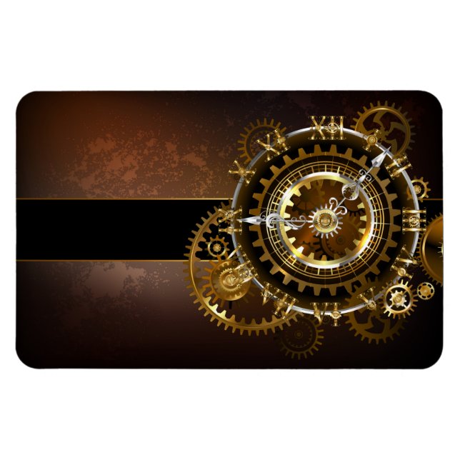 Steampunk klocka med antika växlar magnet (Horisontell)