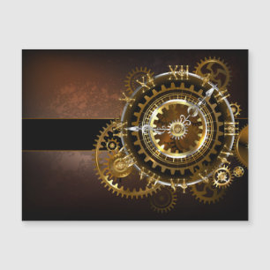 Steampunk klocka med antika växlar magnetisk inbjudningskort
