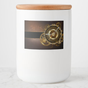 Steampunk klocka med antika växlar mat etiketter