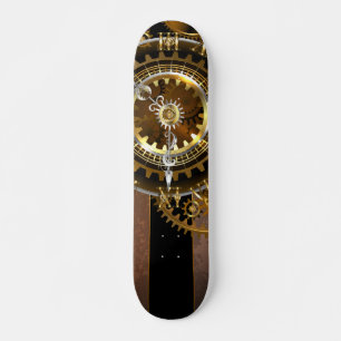 Steampunk klocka med antika växlar mini skateboard bräda 18,5 cm