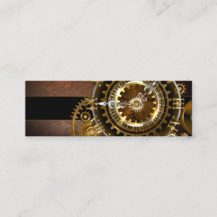 Steampunk klocka med antika växlar mini visitkort