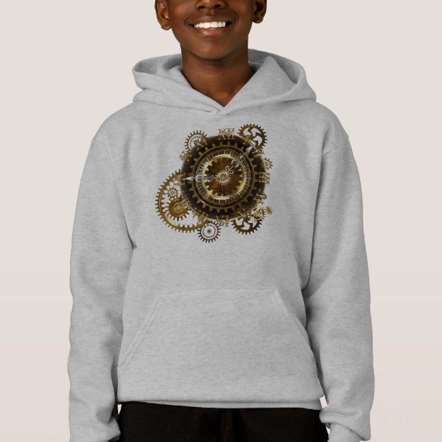 Steampunk klocka med antika växlar t shirt (Framsida)