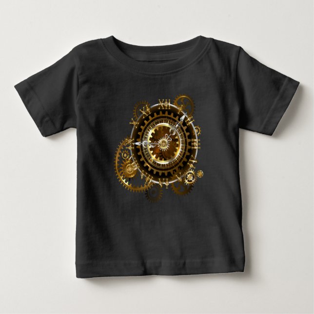 Steampunk klocka med antika växlar t shirt (Framsida)