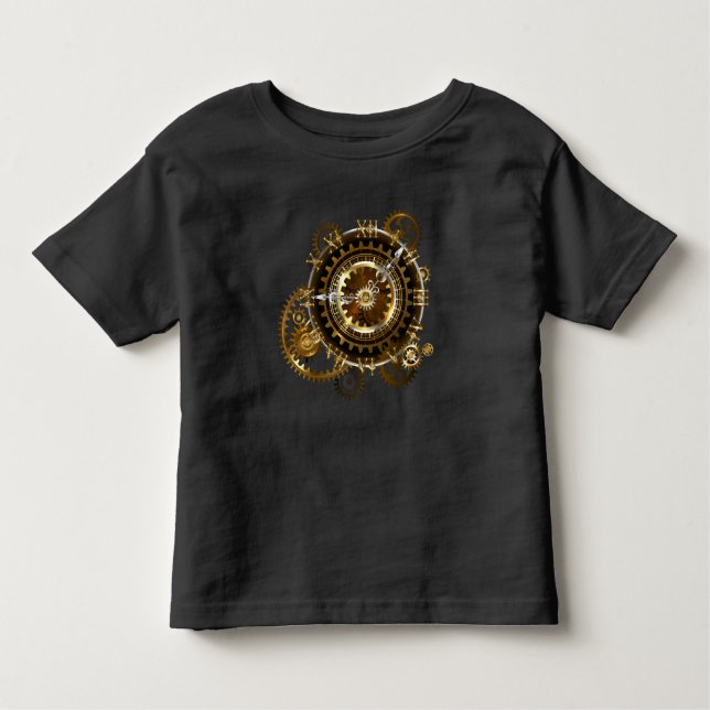 Steampunk klocka med antika växlar t shirt (Framsida)