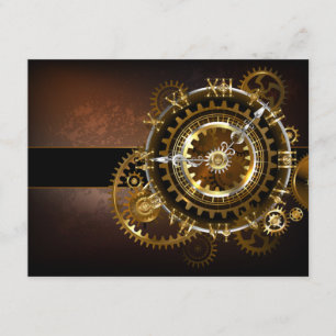Steampunk klocka med antika växlar tilläggskort