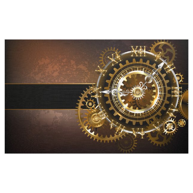 Steampunk klocka med antika växlar tyg (Yard)