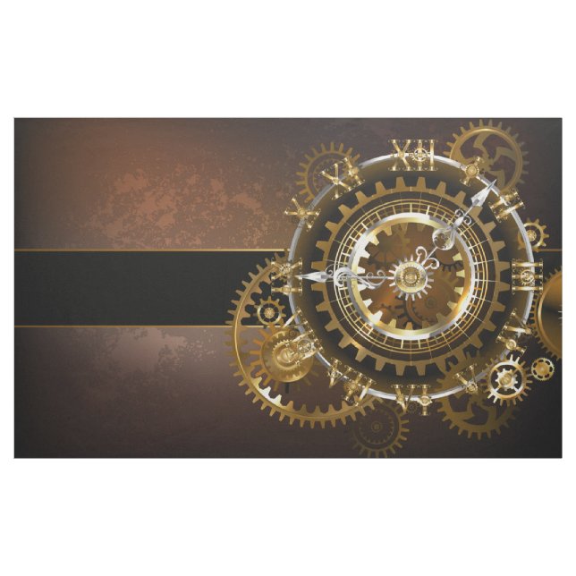 Steampunk klocka med antika växlar tyg (Yard)