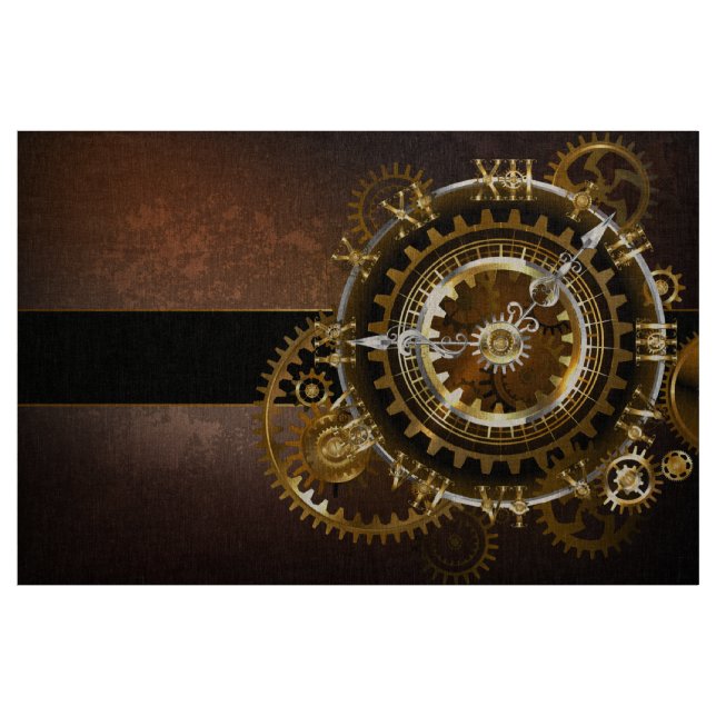 Steampunk klocka med antika växlar tyg (Yard)