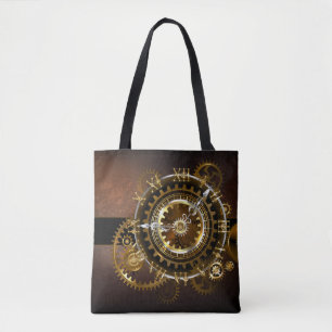 Steampunk klocka med antika växlar tygkasse