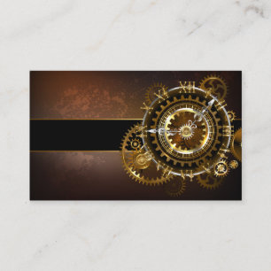 Steampunk klocka med antika växlar visitkort