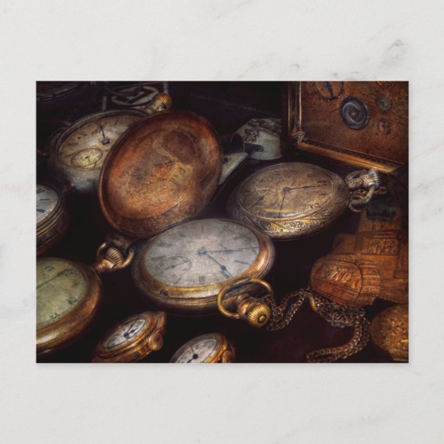 Steampunk - klocka - tidsbelagd vykort (Framsida)