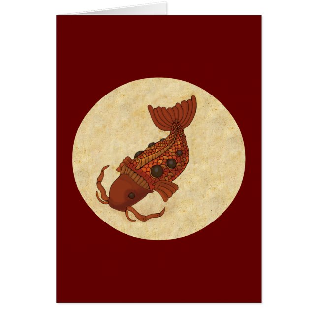 Steampunk Koi Hälsningskort (Framsidan)