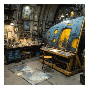Steampunk Konstnär Ubåt Studio Kaos Fototryck