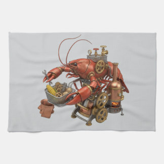 Steampunk Kraftekokning Mekanisk Hummer Konst Kökshandduk