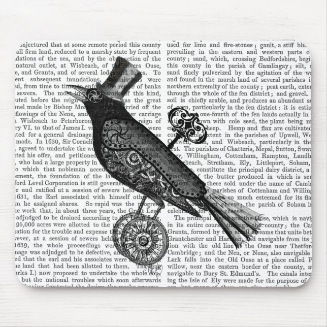 Steampunk Kråka 2 Musmatta (Framsidan)