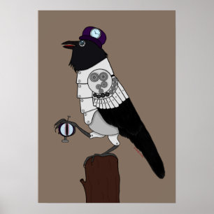 Steampunk Kråka Poster