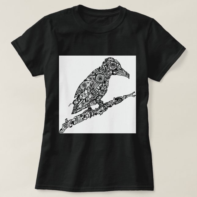 Steampunk kråkat-skjorta t shirt (Design framsida)