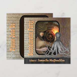 Steampunk kraken bachelorette Party Inbjudningar