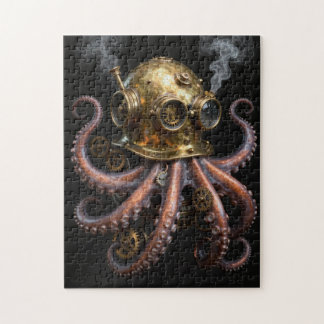 Steampunk Kraken Octopus Diving Helmet Jigsaw Puzz Pussel