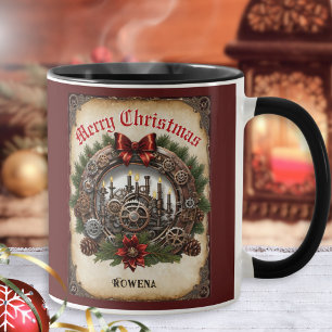 Steampunk Krans Kugghjul Jul Personlig Mugg