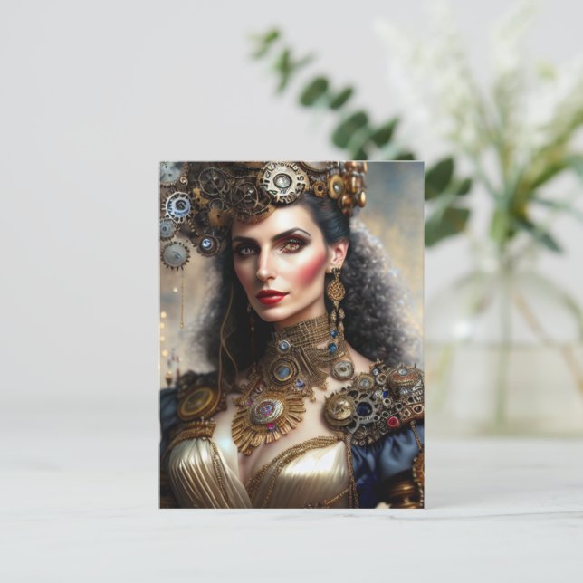 Steampunk krigare princess vykort (Stående Fram)
