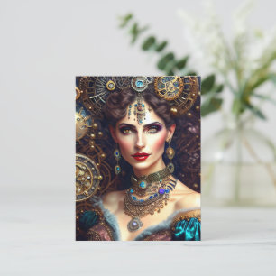 Steampunk krigare princess vykort