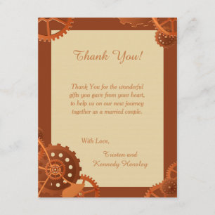 Steampunk kuggar utrustar tackkortet för bröllop tack kort