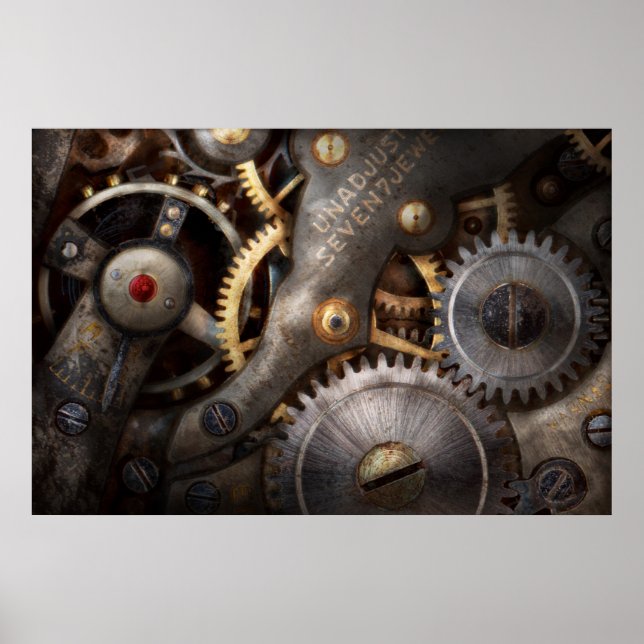 Steampunk - Kugghjul - Horologi Poster (Framsidan)