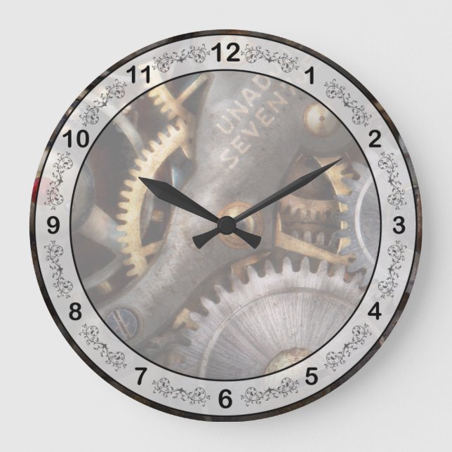 Steampunk - Kugghjul - Horologi Stor Klocka (Framsida)