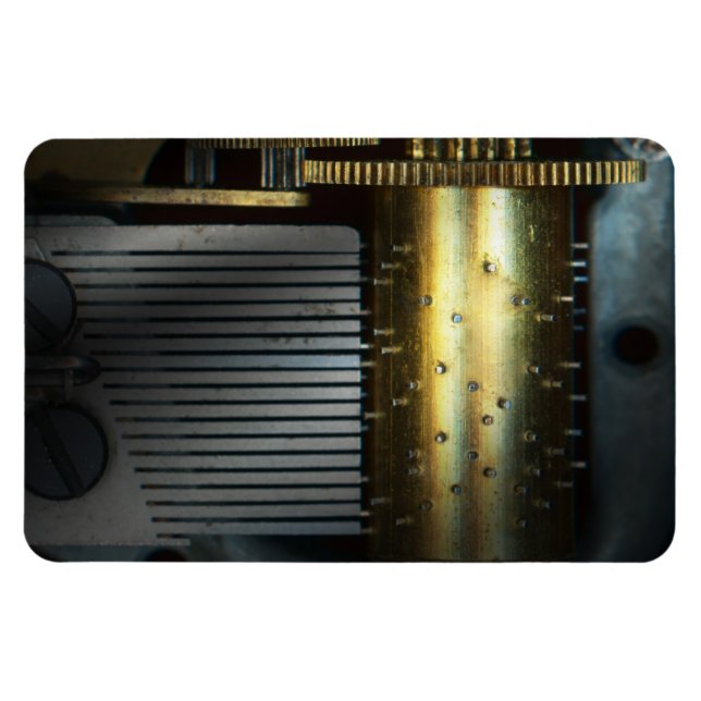 Steampunk - Kugghjul - Musikmaskin Magnet (Horisontell)